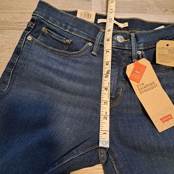 LEVI'S 314 Shaping Straight Sculpt Stretch Jeans Womens 25 26x27 Mid Rise NWT - Picture 10 of 13